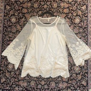 Ultra Pink Eggshell Lace Blouse with Lining